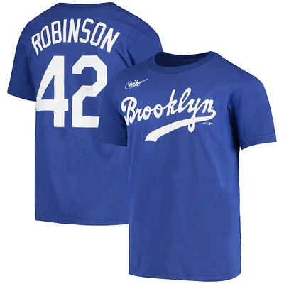 Youth Nike Jackie Robinson Royal Brooklyn Dodgers Cooperstown Collection Player Name & Number T-Shirt