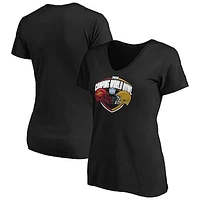 Women's Fanatics Black Notre Dame Fighting Irish vs. Iowa State Cyclones 2019 Camping World Bowl Matchup Slant V-Neck T-Shirt