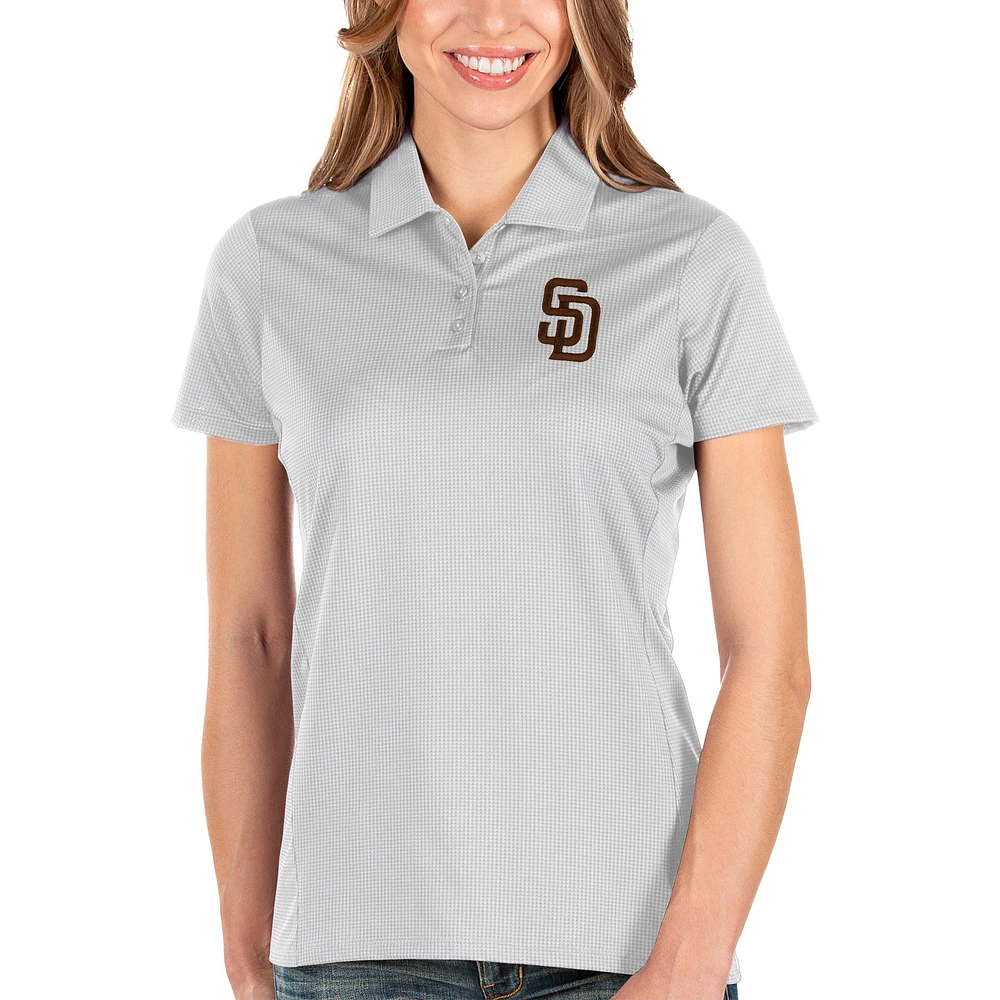 Women's Antigua White San Diego Padres Team Balance Polo