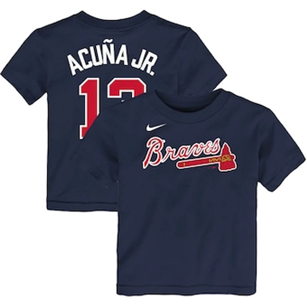 Toddler Nike Ronald Acuna Jr. Navy Atlanta Braves Player Name & Number - T-Shirt