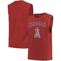 Men's Majestic Threads Red Los Angeles Angels Softhand Muscle Tank Top