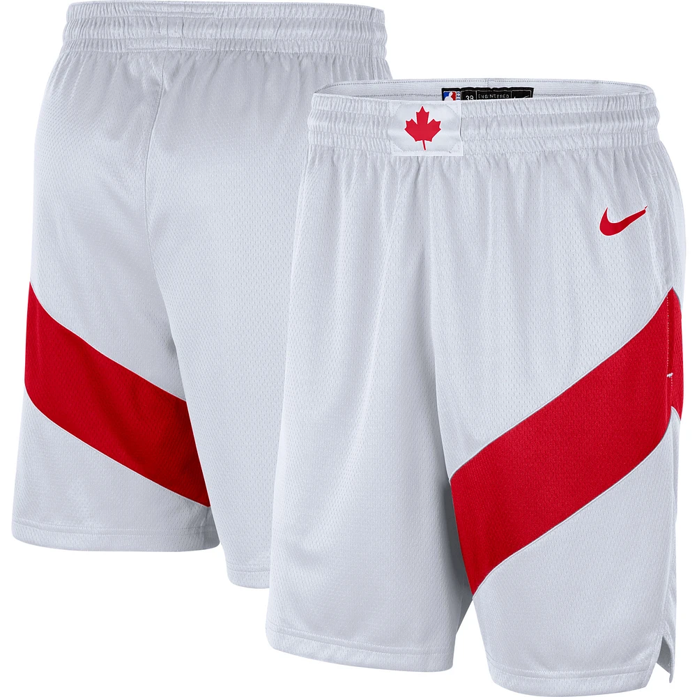 Men's Nike White Toronto Raptors 2020/21 Swingman Performance - Shorts Association Edition