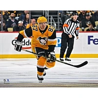 Sidney Crosby Pittsburgh Penguins Unsigned Gold Alternate Jersey Celebration Photograph