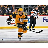 Sidney Crosby Pittsburgh Penguins Unsigned Gold Alternate Jersey Celebration Photograph
