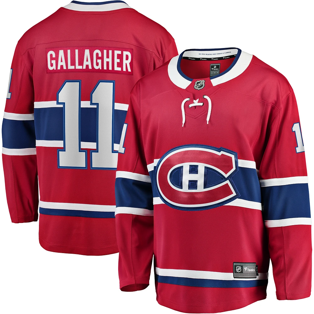 Men's Fanatics Brendan Gallagher Red Montreal Canadiens Home Premier Breakaway Player - Jersey