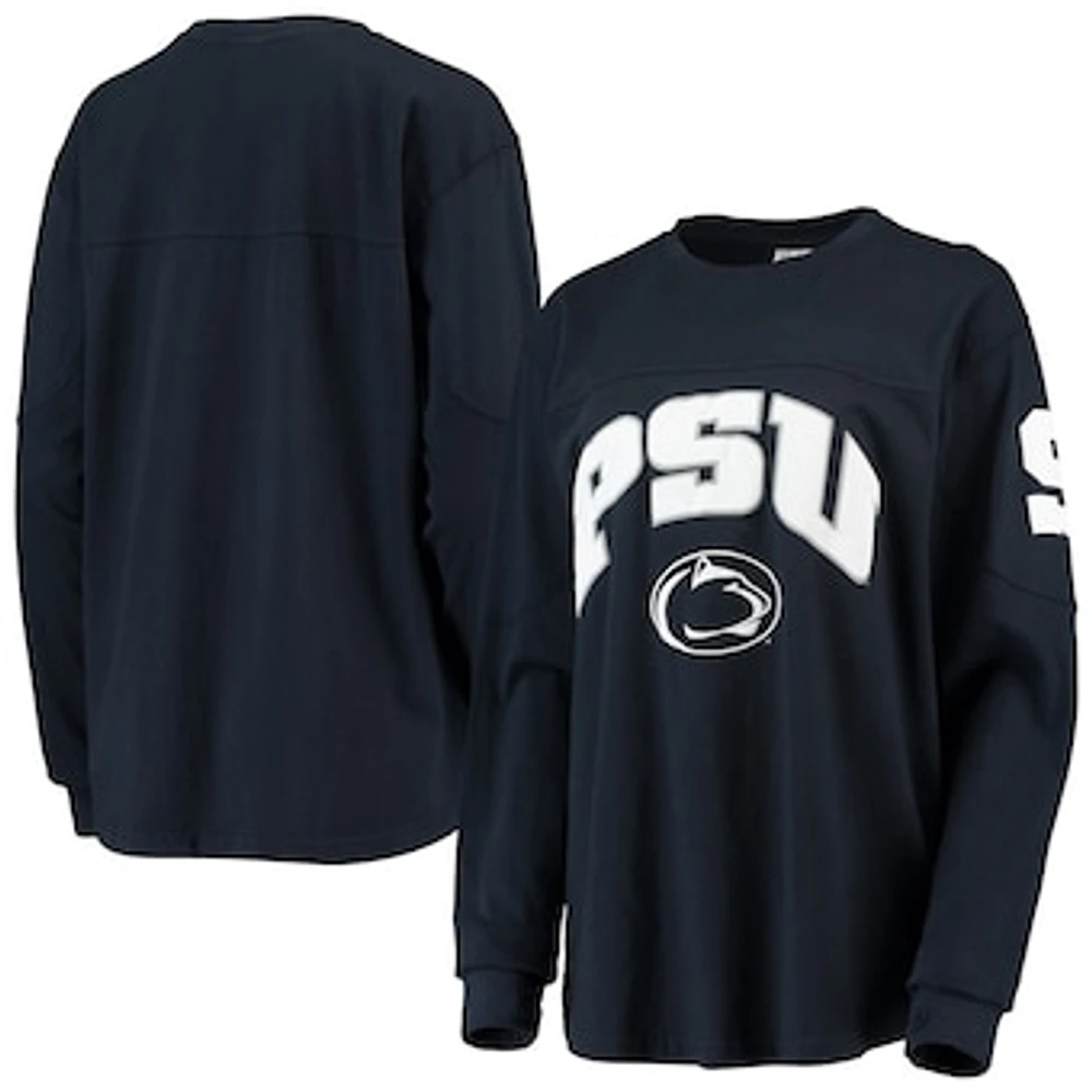 Women's Pressbox Navy Penn State Nittany Lions Edith Long Sleeve T-Shirt