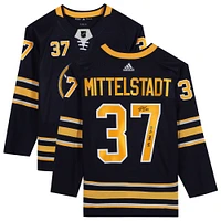 Casey Mittelstadt Buffalo Sabres Autographed Adidas Authentic Jersey with "NHL Debut 3/29/18" Inscription