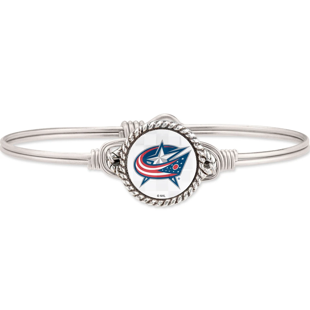 Women's Luca + Danni Columbus Blue Jackets Silver Bangle Bracelet