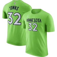 Men's Jordan Brand Karl-Anthony Towns Green Minnesota Timberwolves Essential Statement Name & Number - T-Shirt