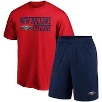 Men's Fanatics Red/Navy New Orleans Pelicans T-Shirt & Shorts Combo Pack