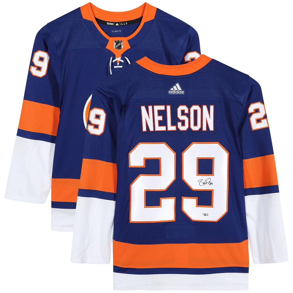 Brock Nelson New York Islanders Autographed Blue Adidas Authentic Jersey