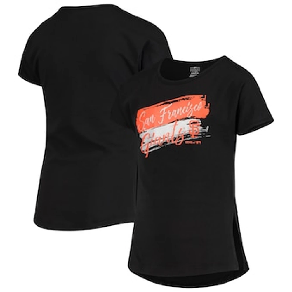 Girls Youth Black San Francisco Giants Brush Stroke Dolman T-Shirt