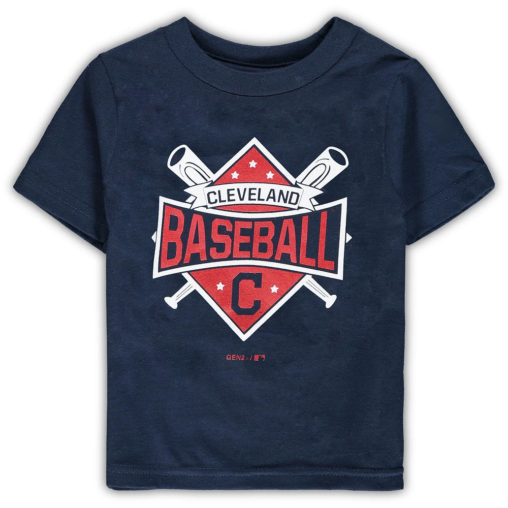 Toddler Navy Cleveland Indians Diamond Bats T-Shirt