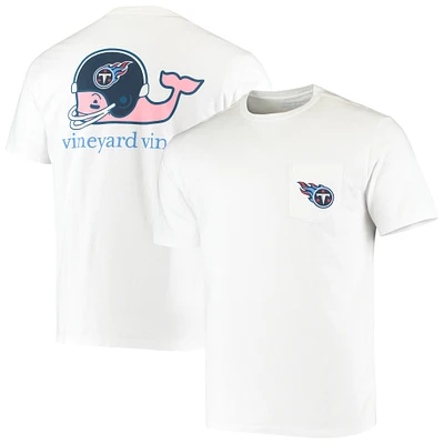 Men's Vineyard Vines White Tennessee Titans Team Whale Helmet T-Shirt