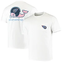 Men's Vineyard Vines White Tennessee Titans Team Whale Helmet T-Shirt