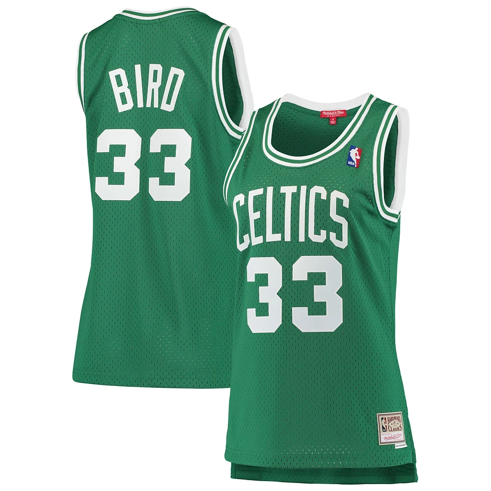 Women's Mitchell & Ness Larry Bird Kelly Green Boston Celtics 1985-86 Hardwood Classics Swingman Jersey