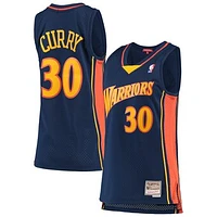 Women's Mitchell & Ness Stephen Curry Navy Golden State Warriors 2009-10 Hardwood Classics Swingman Jersey