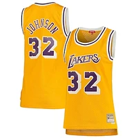 Women's Mitchell & Ness Magic Johnson Gold Los Angeles Lakers 1984/85 Hardwood Classics Swingman Jersey