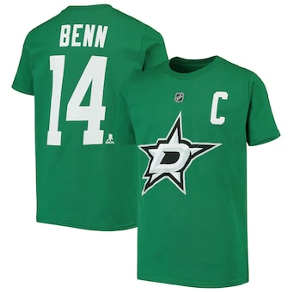 Youth Jamie Benn Kelly Green Dallas Stars Player Name & Number T-Shirt