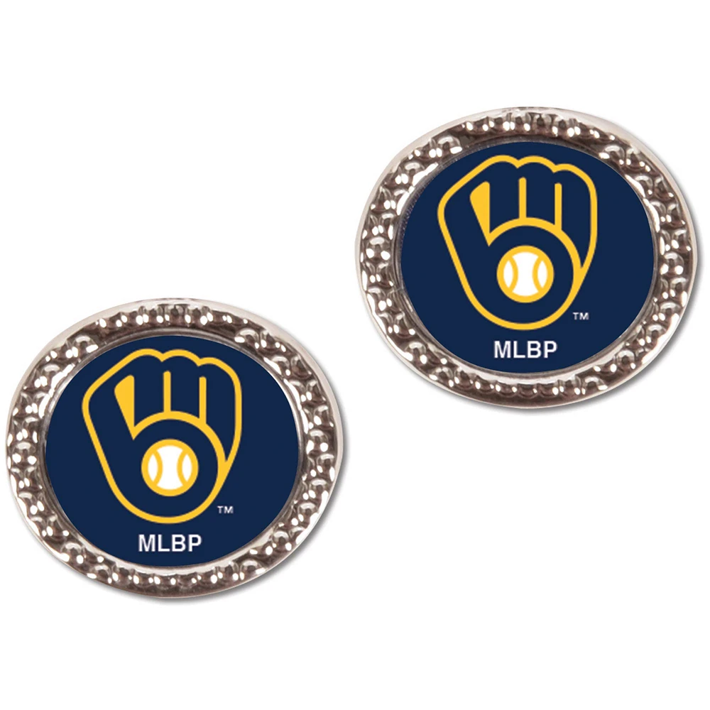 Women's WinCraft Milwaukee Brewers Logo Round Post Earrings