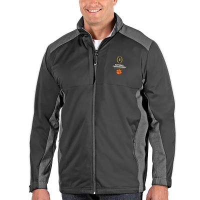 Men's Antigua Charcoal Clemson Tigers College Football Playoff 2020 National Championship Bound Big & Tall Revolve Full-Zip Jacket