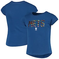 Girls Youth New Era Royal New York Mets Flip Sequin T-Shirt