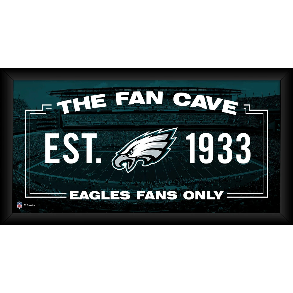 Philadelphia Eagles Framed 10" x 20" Fan Cave Collage