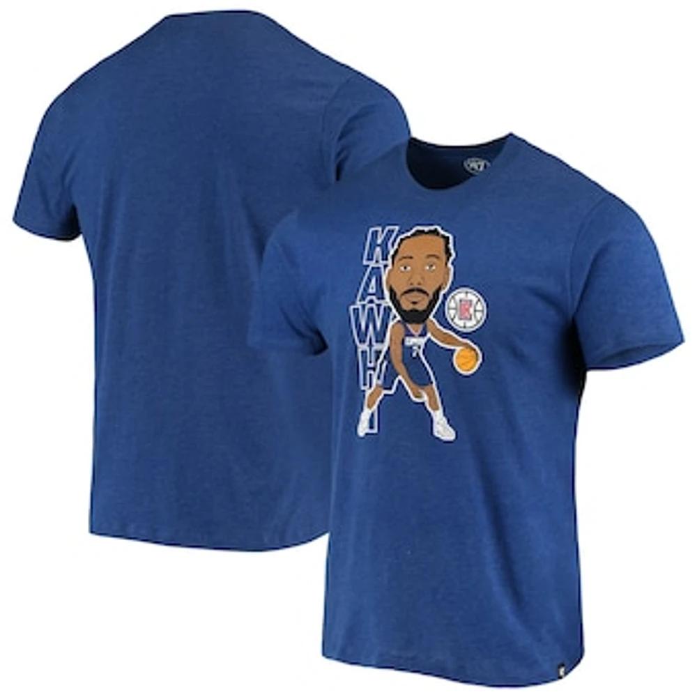 Men's '47 Kawhi Leonard Heathered Royal LA Clippers Bobblehead T-Shirt