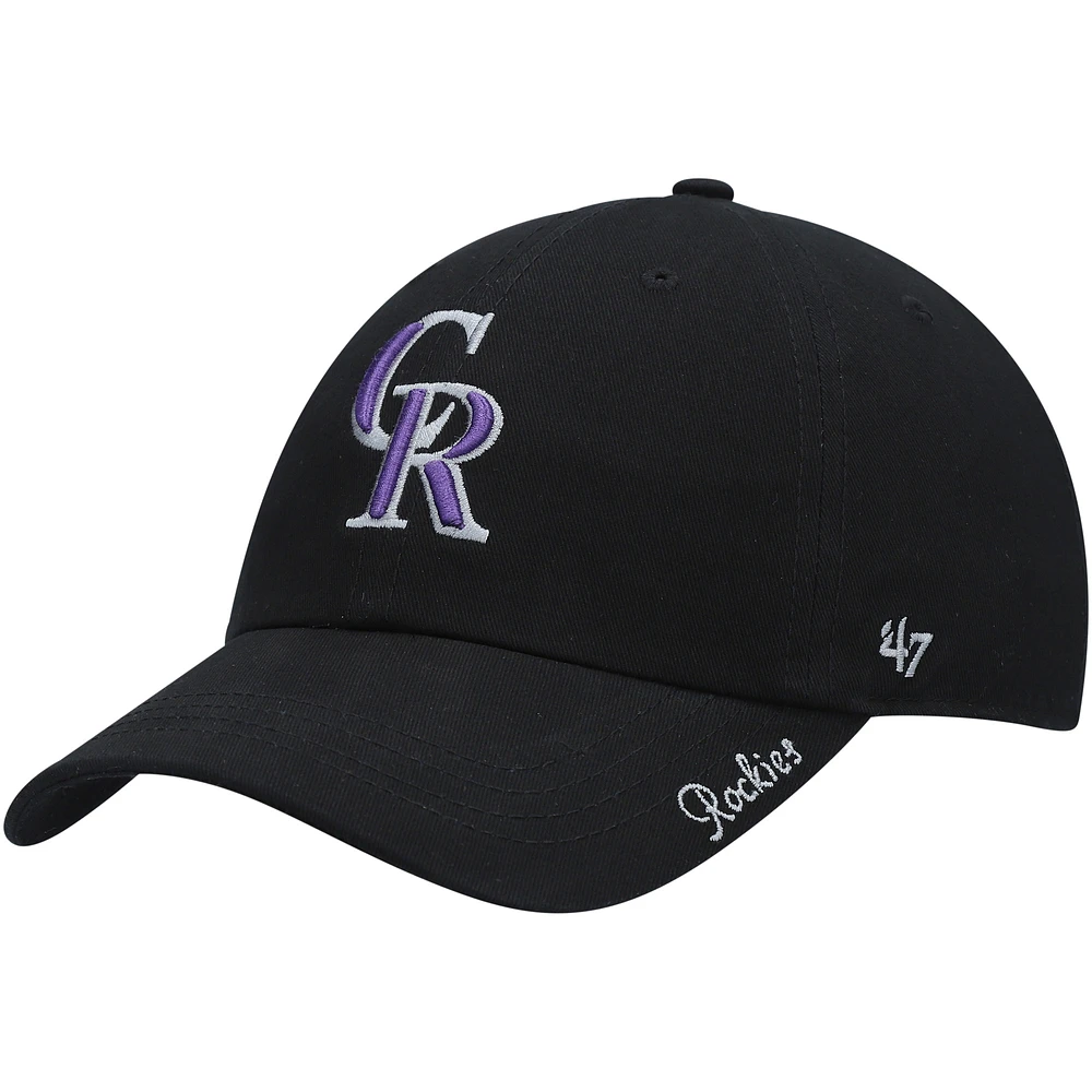 Women's '47 Black Colorado Rockies Team Miata Clean Up Adjustable Hat