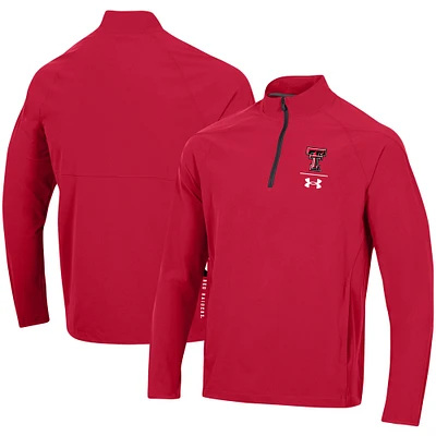 Men's Under Armour Red Texas Tech Red Raiders Coaches Squad Quarter-Zip Jacket