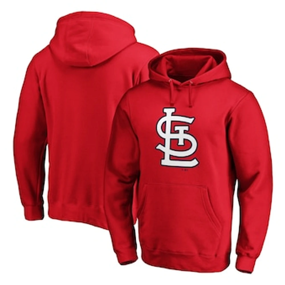 Men's Fanatics Red St. Louis Cardinals Official Logo Fitted Pullover Hoodie