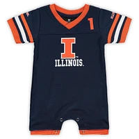 Newborn & Infant Colosseum Navy Illinois Fighting Illini Bumpo Football Logo Romper