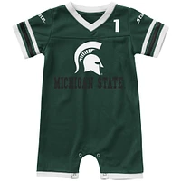 Newborn & Infant Colosseum Green Michigan State Spartans Bumpo Football Logo Romper