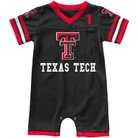 Newborn & Infant Colosseum Black Texas Tech Red Raiders Bumpo Football Logo Romper