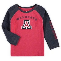 Toddler Colosseum Heathered Red Arizona Wildcats Long Sleeve Raglan T-Shirt