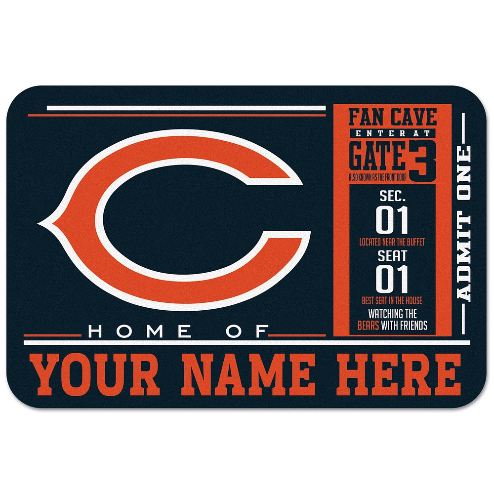 WinCraft Chicago Bears 20'' x 30'' Personalized Floor Mat