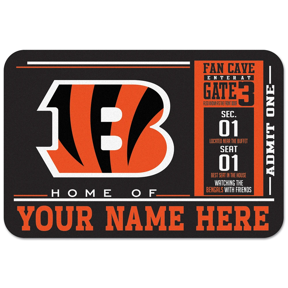 WinCraft Cincinnati Bengals 20'' x 30'' Personalized Floor Mat