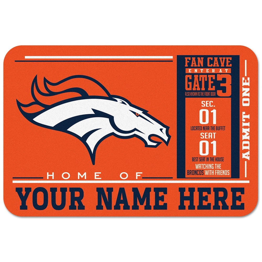 WinCraft Denver Broncos 20'' x 30'' Personalized Floor Mat