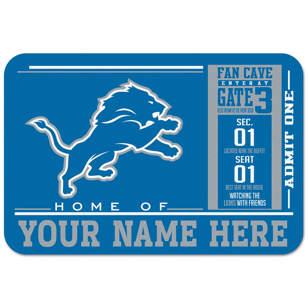 WinCraft Detroit Lions 20'' x 30'' Personalized Floor Mat