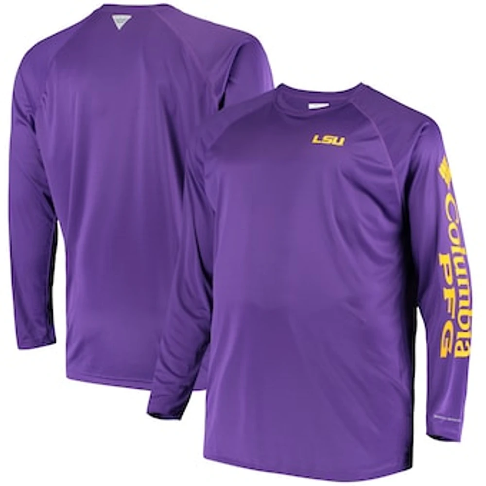 Men's Columbia Purple LSU Tigers Big & Tall Terminal Tackle Long Sleeve Omni-Shade T-Shirt