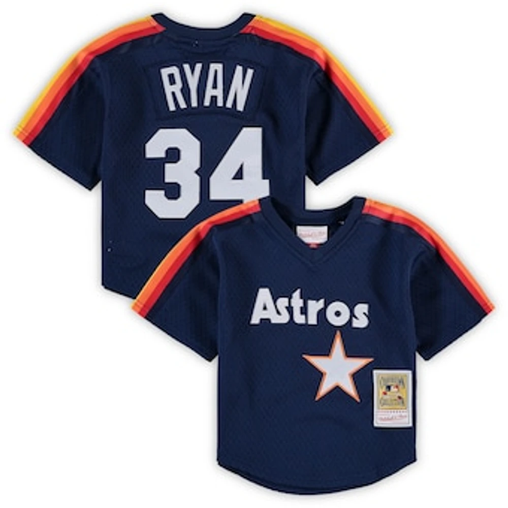 Preschool & Toddler Mitchell Ness Nolan Ryan Navy Houston Astros Cooperstown Collection Mesh Batting Practice Jersey