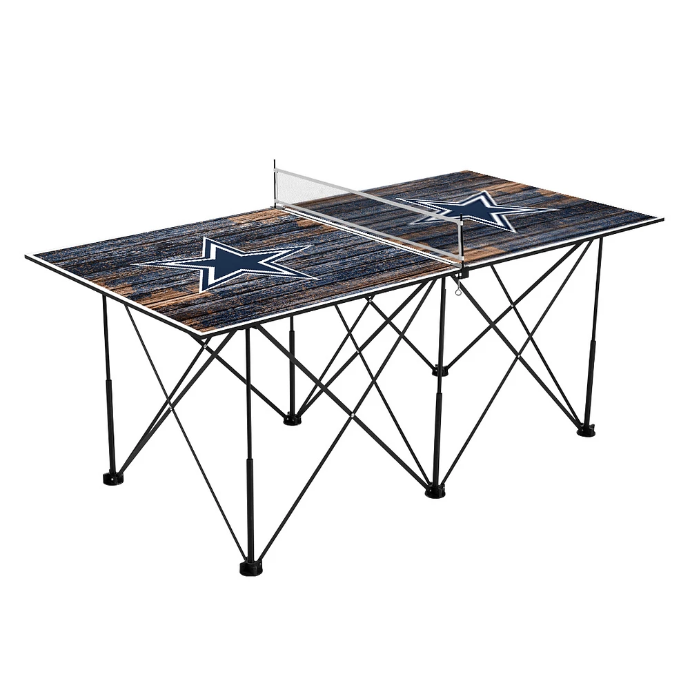 Dallas Cowboys 6' Weathered Design Pop Up Table Tennis Set