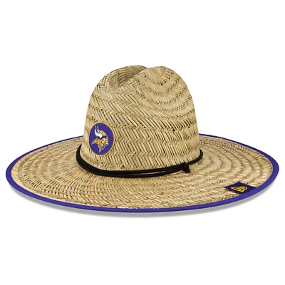 Men's New Era Natural Minnesota Vikings 2022 NFL Training Camp Official Straw Lifeguard Hat