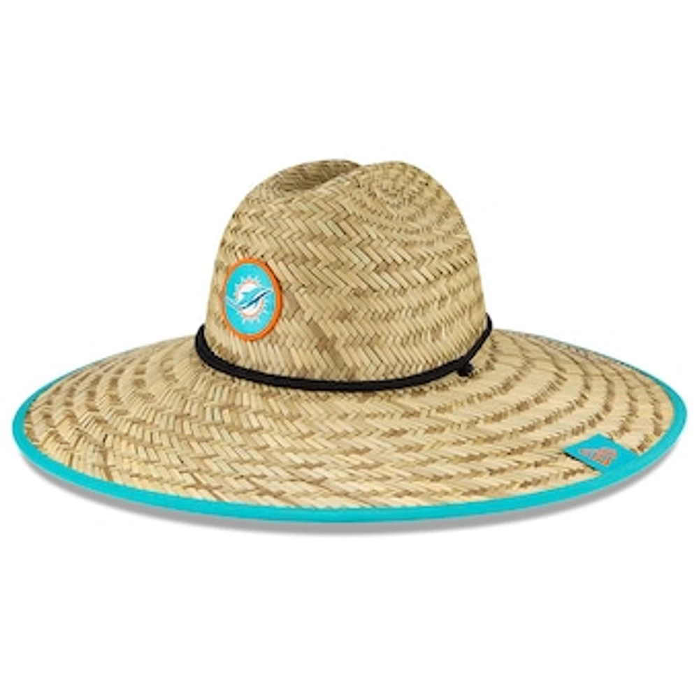 Men's New Era Natural Miami Dolphins NFL Training Camp Official Straw Lifeguard Hat