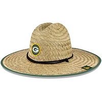 Men's New Era Natural Green Bay Packers NFL Training Camp Official Straw Lifeguard Hat