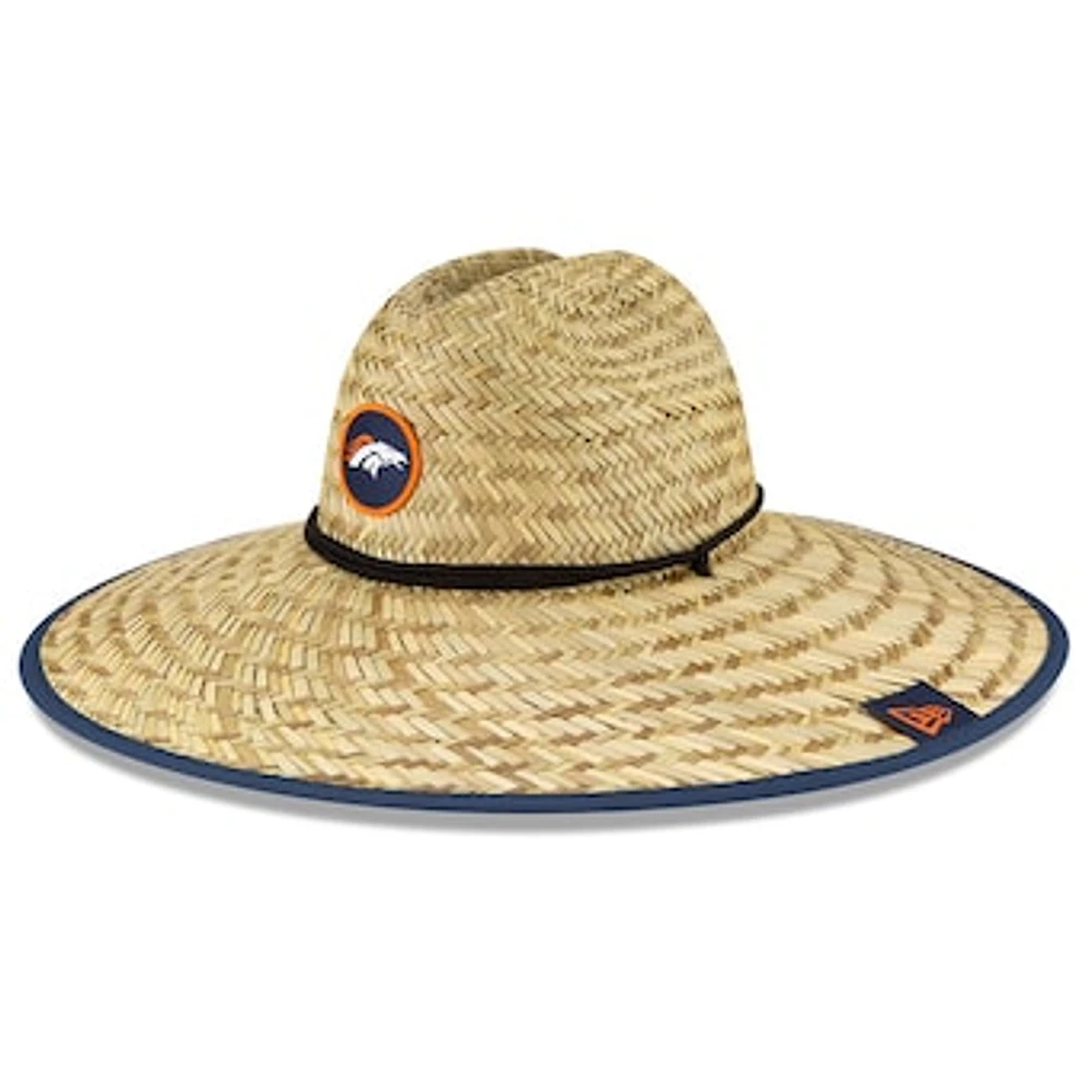 Men's New Era Natural Denver Broncos NFL Training Camp Official Straw Lifeguard Hat