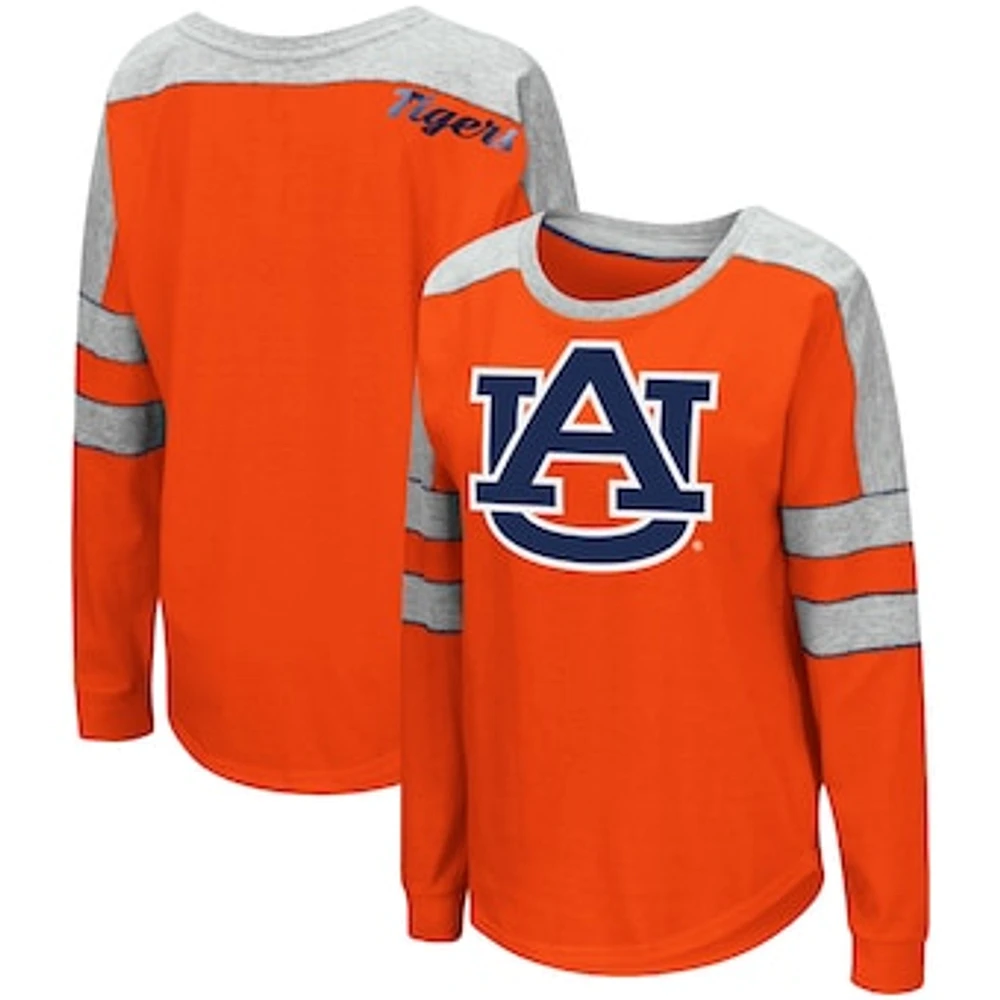 Women's Colosseum Orange Auburn Tigers Trey Dolman Long Sleeve T-Shirt