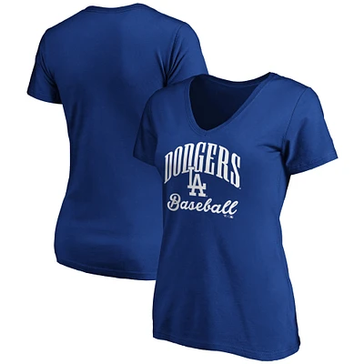 Women's Fanatics Royal Los Angeles Dodgers Victory Script V-Neck T-Shirt