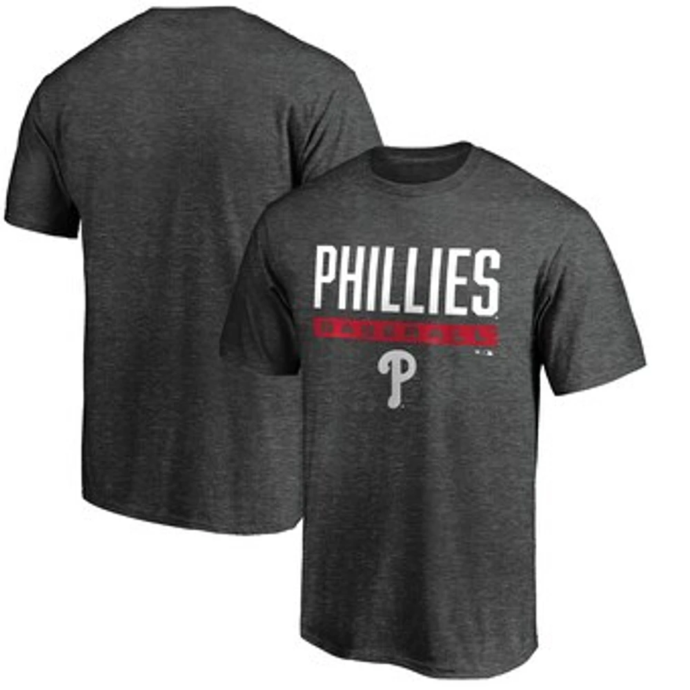 Men's Fanatics Charcoal Philadelphia Phillies Win Stripe T-Shirt