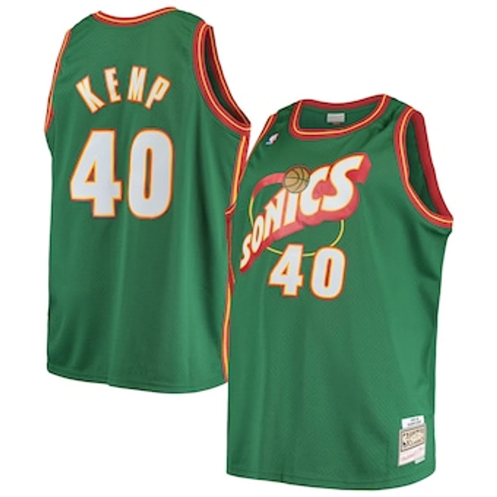 Men's Mitchell & Ness Shawn Kemp Green Seattle SuperSonics 1995/96 Big Tall Hardwood Classics Swingman Jersey